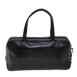 Luxury Burberry Nova Check Hand Bag Leather Canvas Black Beige Auth yk13164