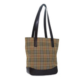 Luxury Burberry Nova Check Tote Bag Canvas Beige Auth yk13193