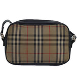 Luxury BurberrySs Nova Check Shoulder Bag Canvas Beige Auth yk13298