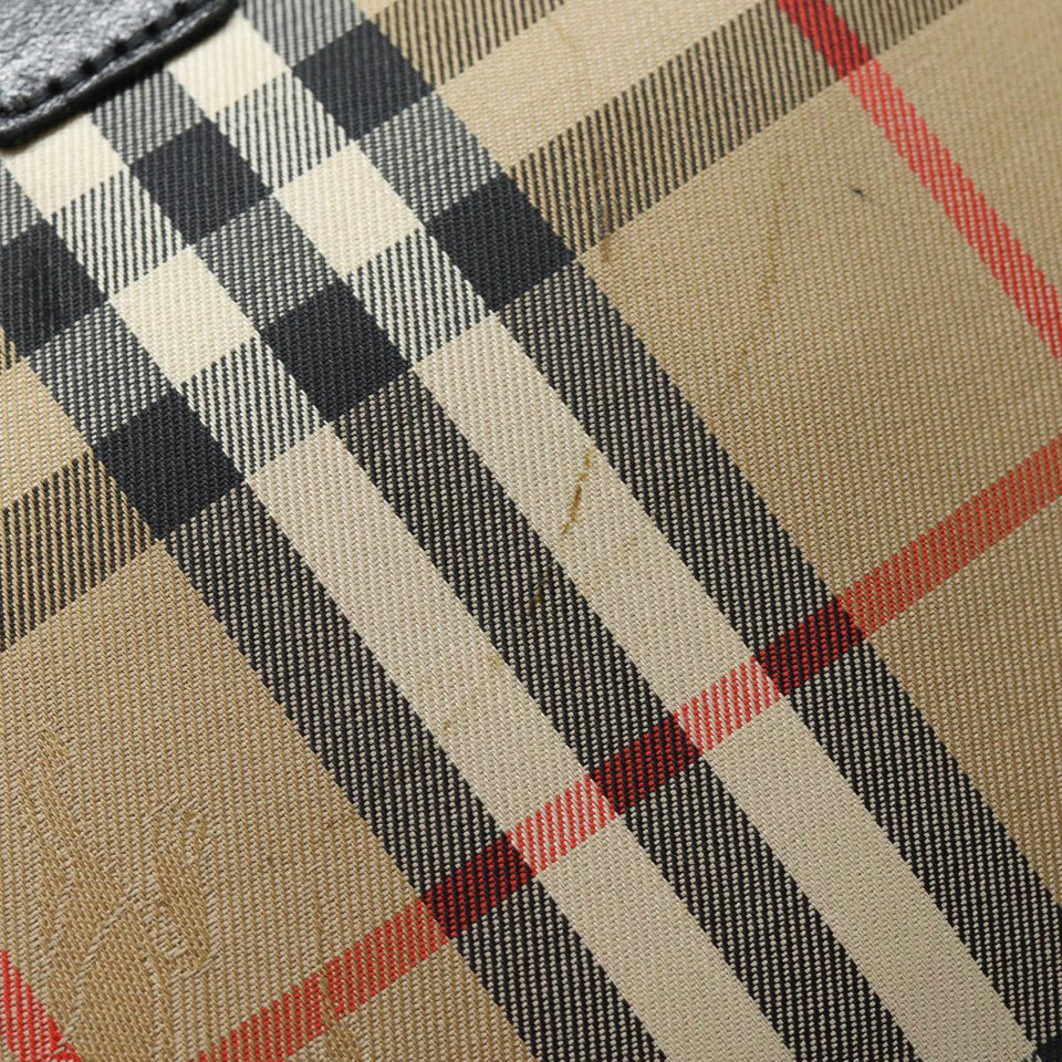 Luxury BurberrySs Nova Check Shoulder Bag Canvas Beige Auth yk13921
