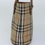 Luxury Burberry Nova Check Tote Bag Canvas Beige Auth yk13983