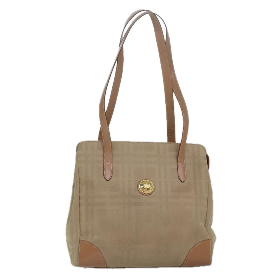 Luxury BurberrySs Nova Check Shoulder Bag Canvas Beige Auth yk13997