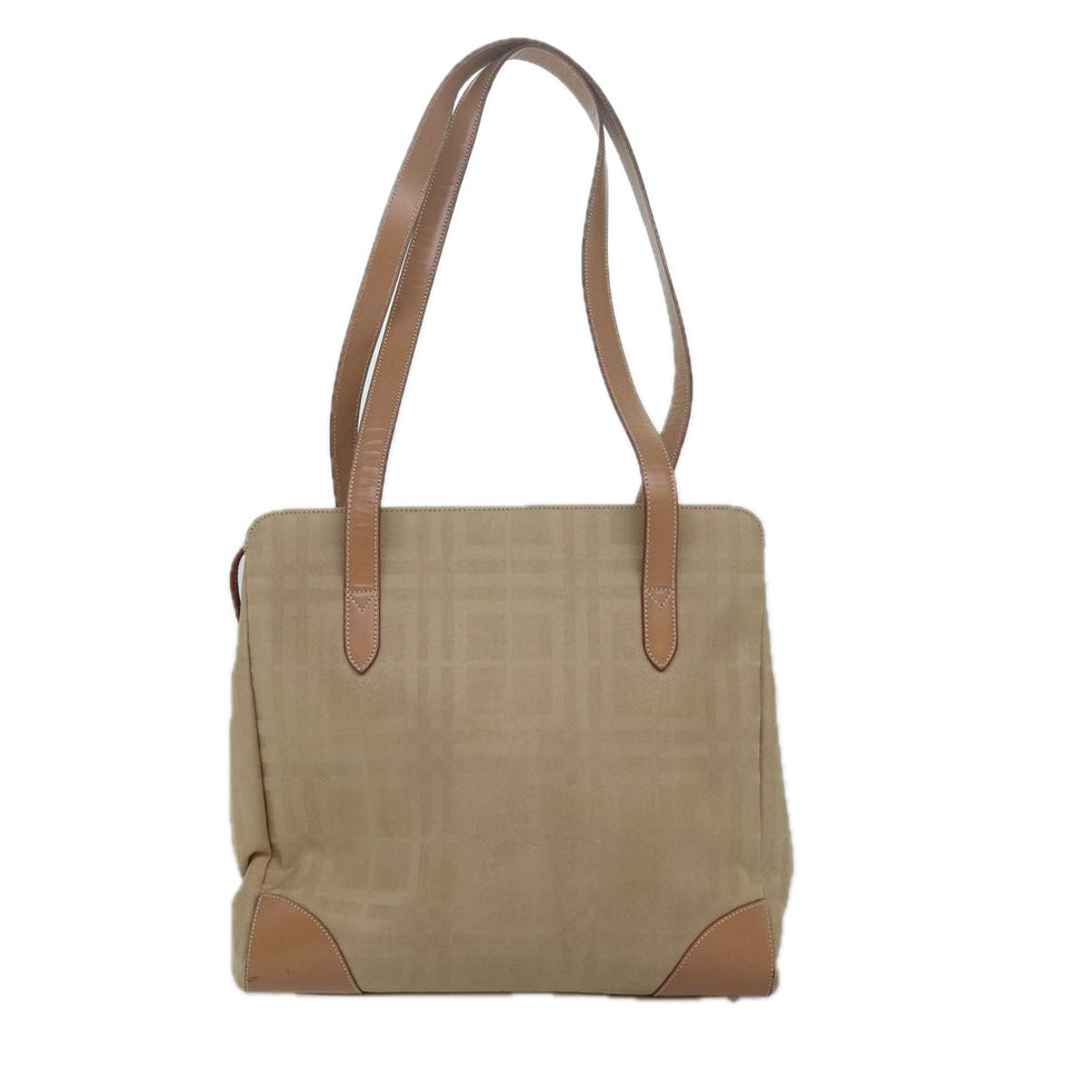 Luxury BurberrySs Nova Check Shoulder Bag Canvas Beige Auth yk13997