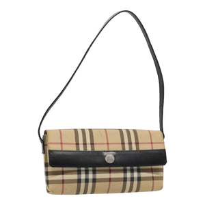Luxury Burberry Nova Check Shoulder Bag PVC Beige Auth yk13998