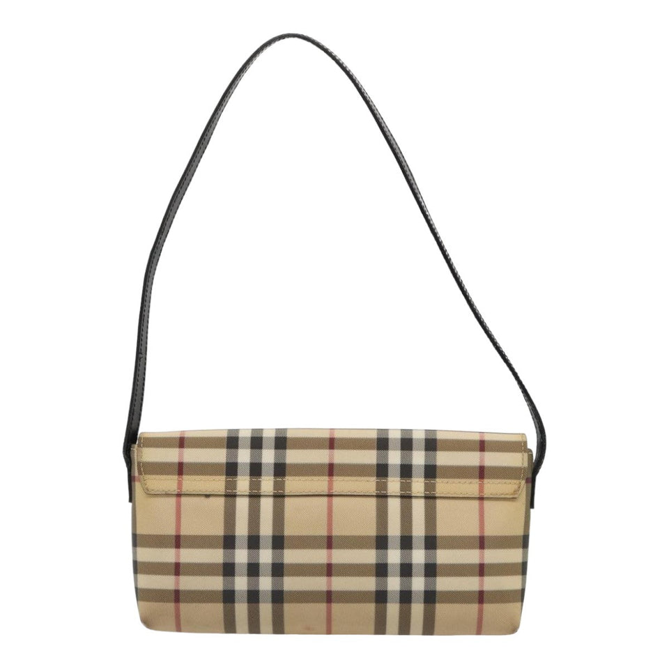 Luxury Burberry Nova Check Shoulder Bag PVC Beige Auth yk13998
