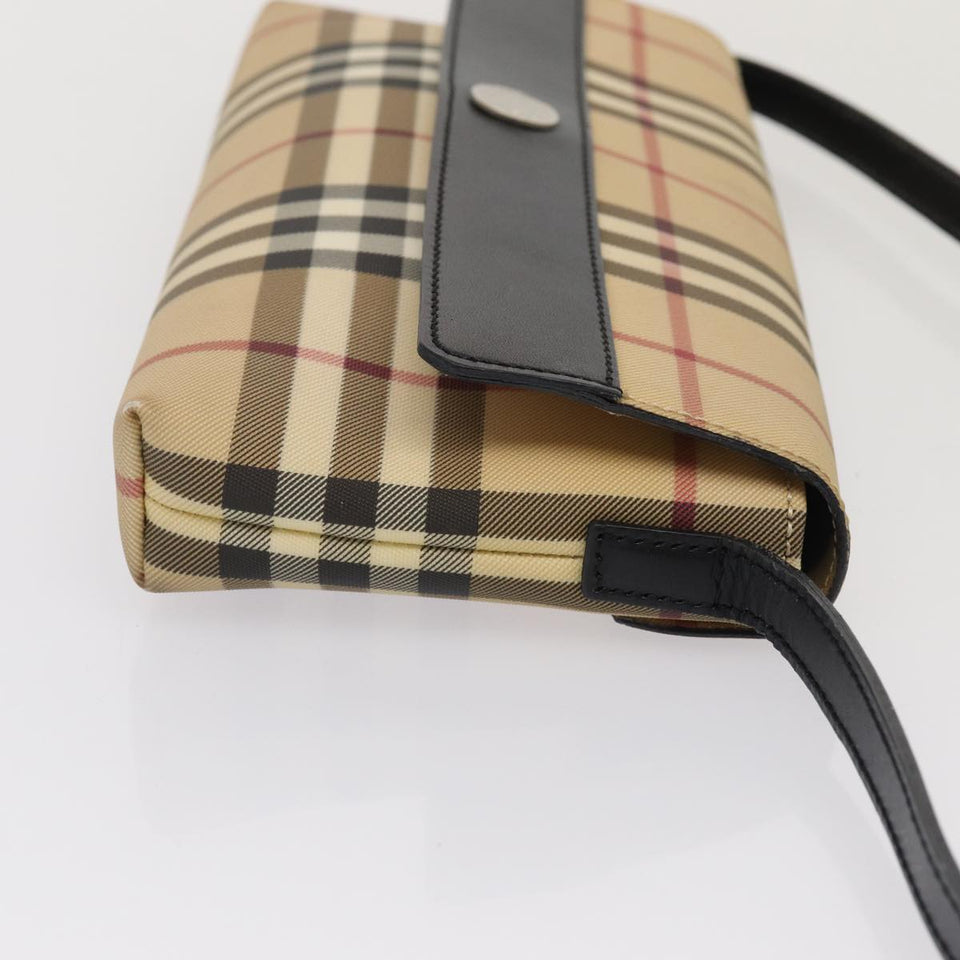 Luxury Burberry Nova Check Shoulder Bag PVC Beige Auth yk13998