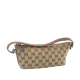 Gucci Web Sherry Line GG Canvas hand Pouch Beige Red Green yk1727
