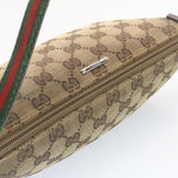 Gucci Web Sherry Line GG Canvas hand Pouch Beige Red Green yk1727