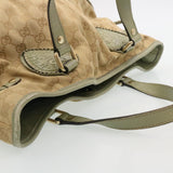 Gucci GG Canvas Tote Bag Fringe Beige Green yk3822