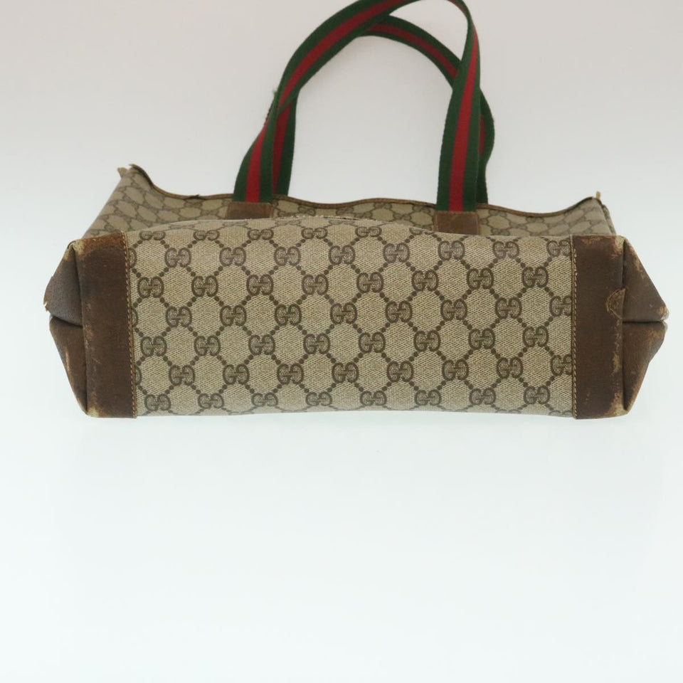 Gucci Web Sherry Line GG Canvas Tote Bag Beige Red Green yk4045