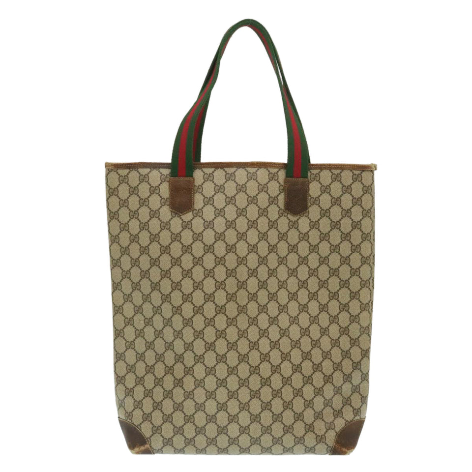 Gucci Web Sherry Line GG Canvas Tote Bag Beige Red Green yk4045