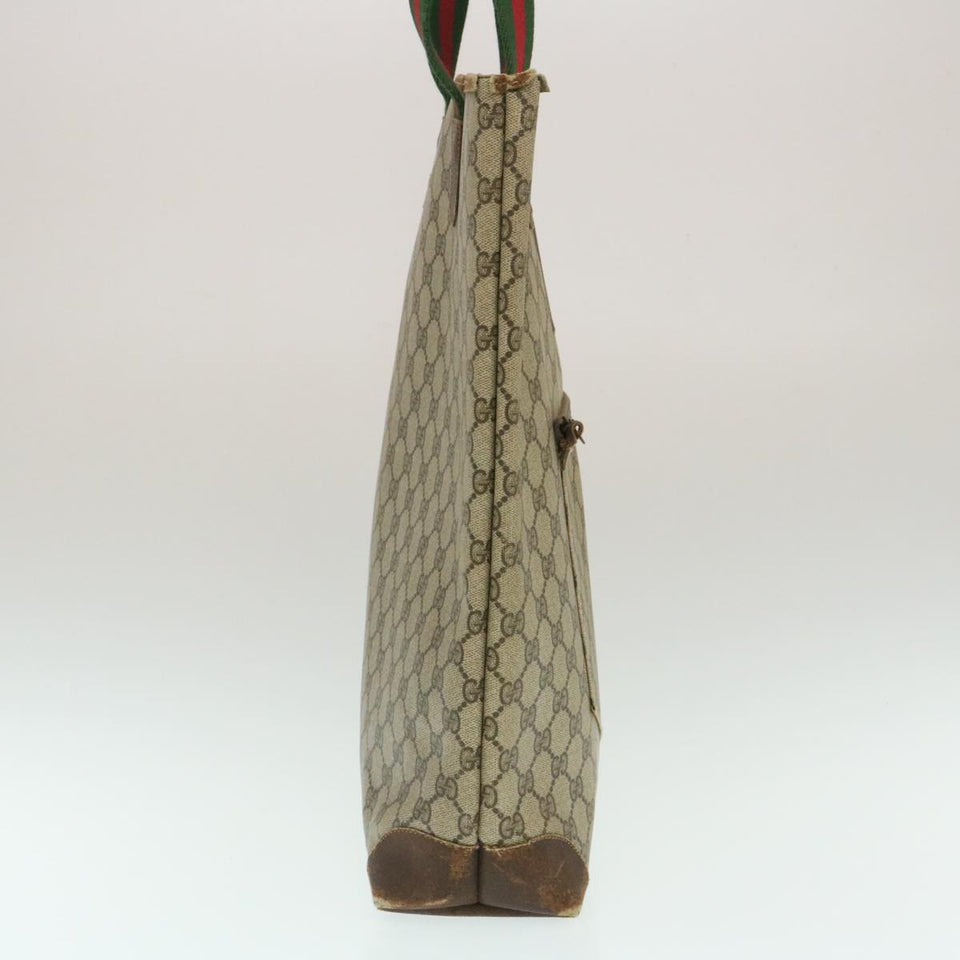 Gucci Web Sherry Line GG Canvas Tote Bag Beige Red Green yk4045