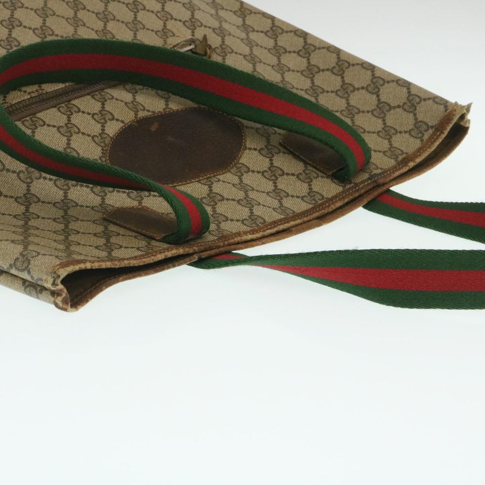 Gucci Web Sherry Line GG Canvas Tote Bag Beige Red Green yk4045
