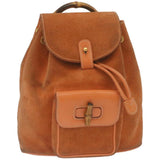Gucci Bamboo Boston Bag Suede Orange yk4110