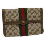 Gucci Web Sherry Line GG Canvas Clutch Bag Beige Red Green yk4350