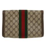 Gucci Web Sherry Line GG Canvas Clutch Bag Beige Red Green yk4350
