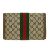 Gucci Web Sherry Line GG Canvas Clutch Bag Beige Red Green yk4369