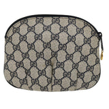 Gucci GG Canvas Pouch PVC Leather Gray Navy 3780394492 yk4798