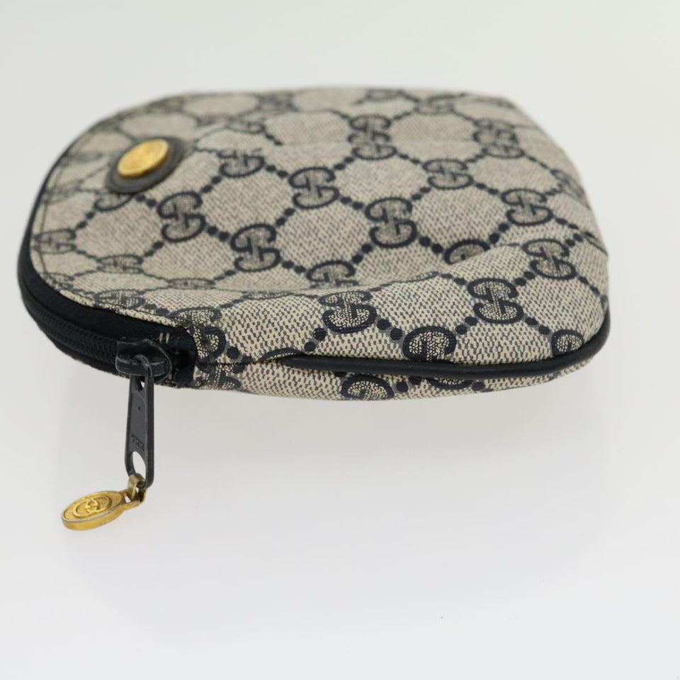 Gucci GG Canvas Pouch PVC Leather Gray Navy 3780394492 yk4798