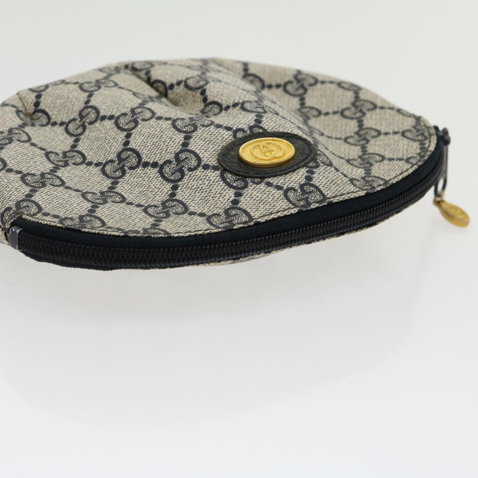 Gucci GG Canvas Pouch PVC Leather Gray Navy 3780394492 yk4798