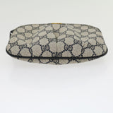 Gucci GG Canvas Pouch PVC Leather Gray Navy 3780394492 yk4798