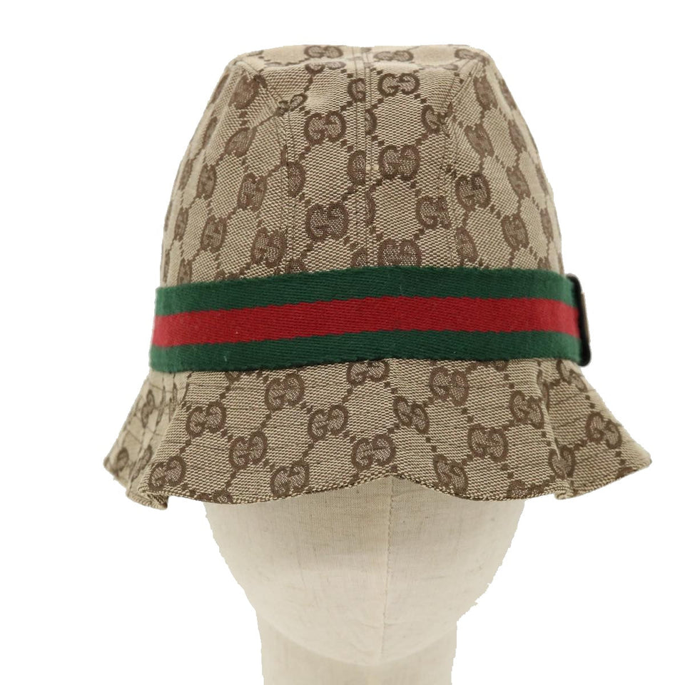 Gucci Web Sherry Line GG Canvas Hat Beige Green Red yk4943