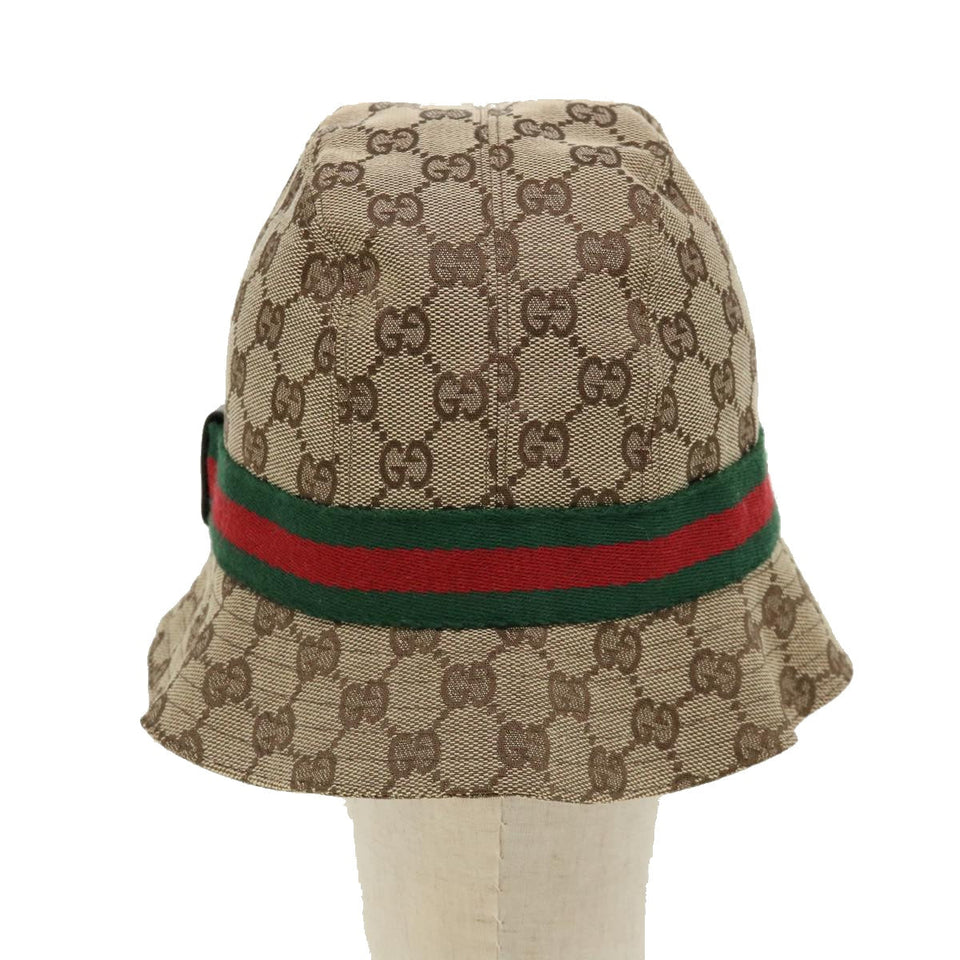 Gucci Web Sherry Line GG Canvas Hat Beige Green Red yk4943