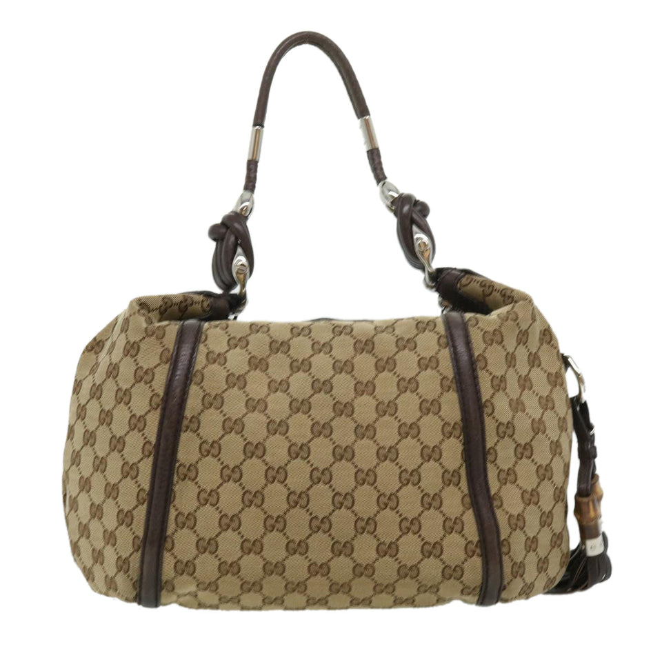 Gucci GG Canvas Fringe Shoulder Bag Beige 240261002058 yk5054