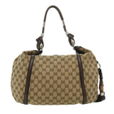 Gucci GG Canvas Fringe Shoulder Bag Beige 240261002058 yk5054