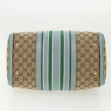 Gucci GG Canvas Boston Bag 2way Beige Blue 247205525040 yk5123A