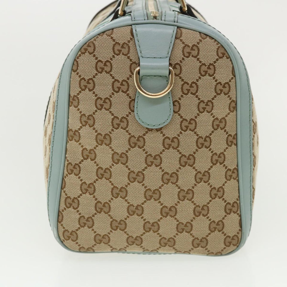 Gucci GG Canvas Boston Bag 2way Beige Blue 247205525040 yk5123A