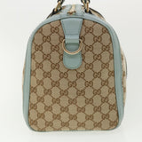 Gucci GG Canvas Boston Bag 2way Beige Blue 247205525040 yk5123A