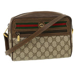 Gucci GG Canvas Web Sherry Line Shoulder Bag Beige Red Green yk5362