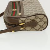 Gucci GG Canvas Web Sherry Line Shoulder Bag Beige Red Green yk5362