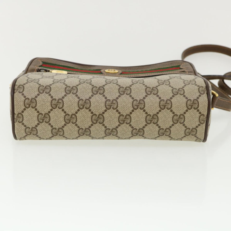 Gucci GG Canvas Web Sherry Line Shoulder Bag Beige Red Green yk5362