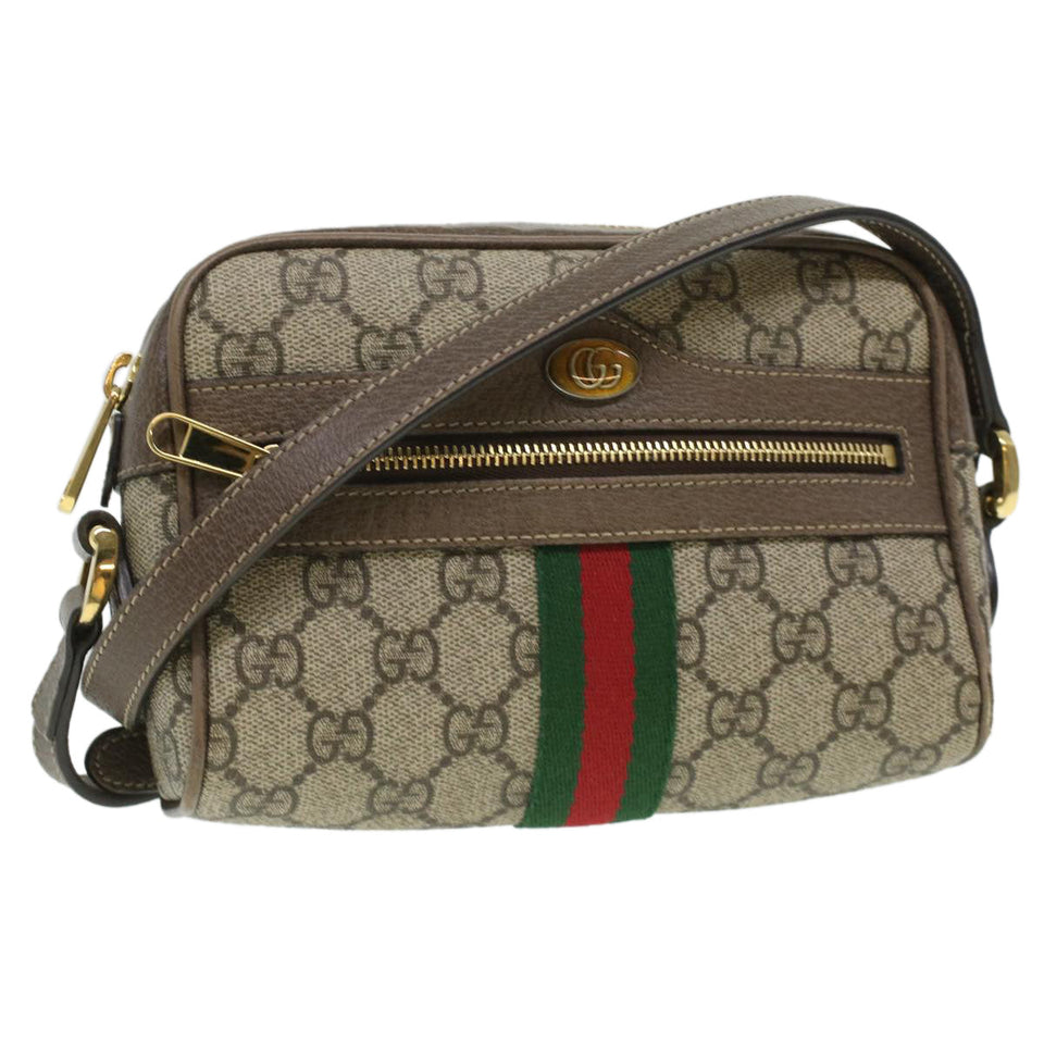 Gucci Web Sherry Line GG Canvas Shoulder Bag PVC Leather 517350 yk5636