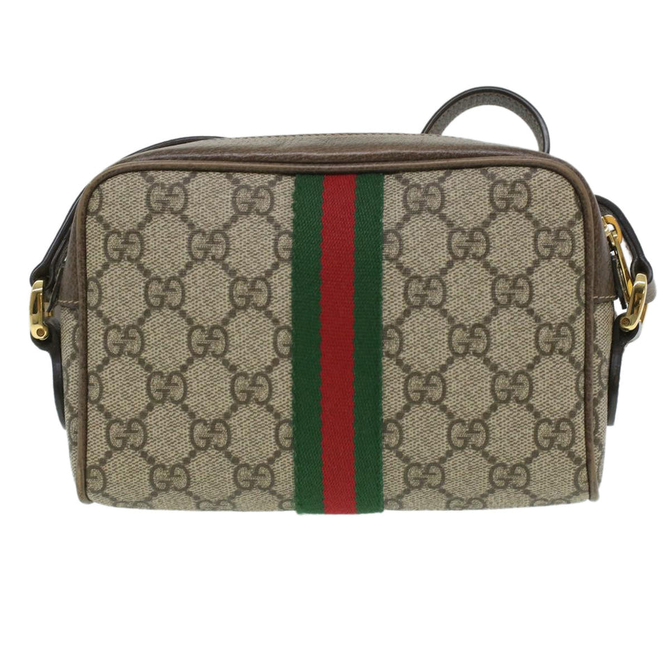 Gucci Web Sherry Line GG Canvas Shoulder Bag PVC Leather 517350 yk5636