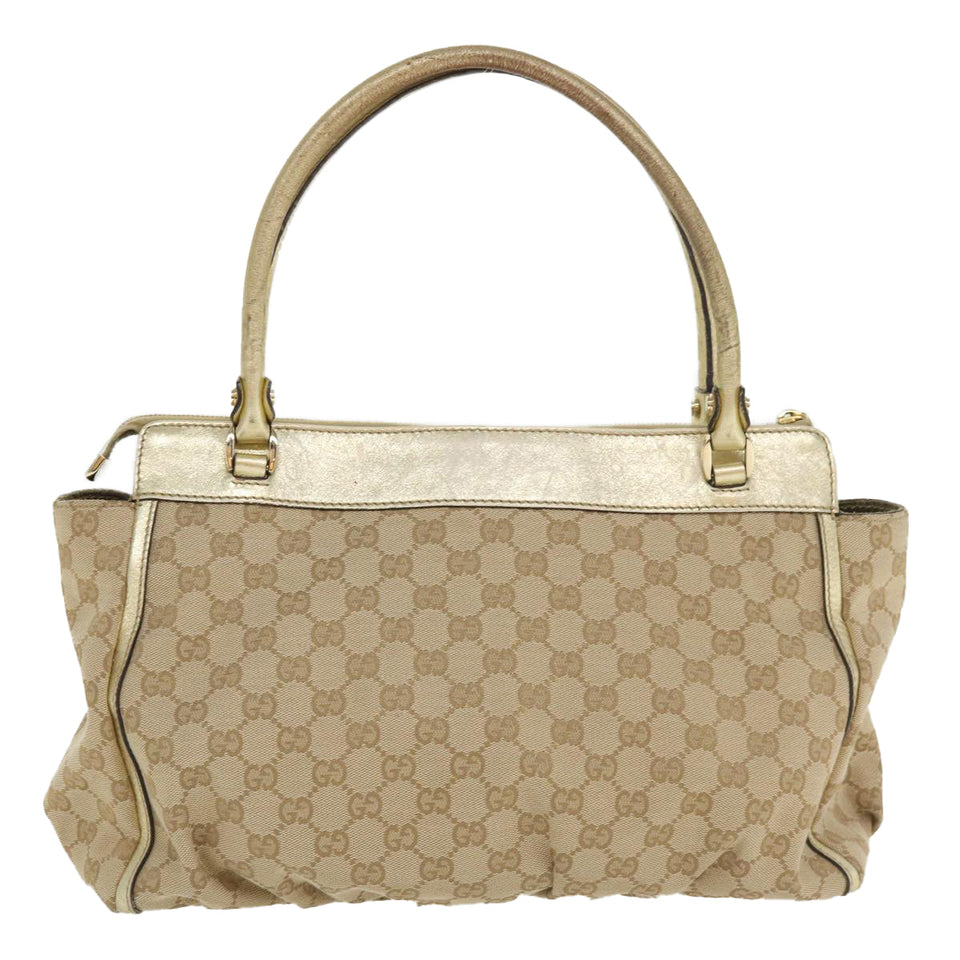Gucci GG Canvas Abbey Tote Bag Beige Champagne Gold 189831 yk5652