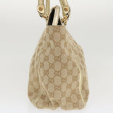 Gucci GG Canvas Abbey Tote Bag Beige Champagne Gold 189831 yk5652