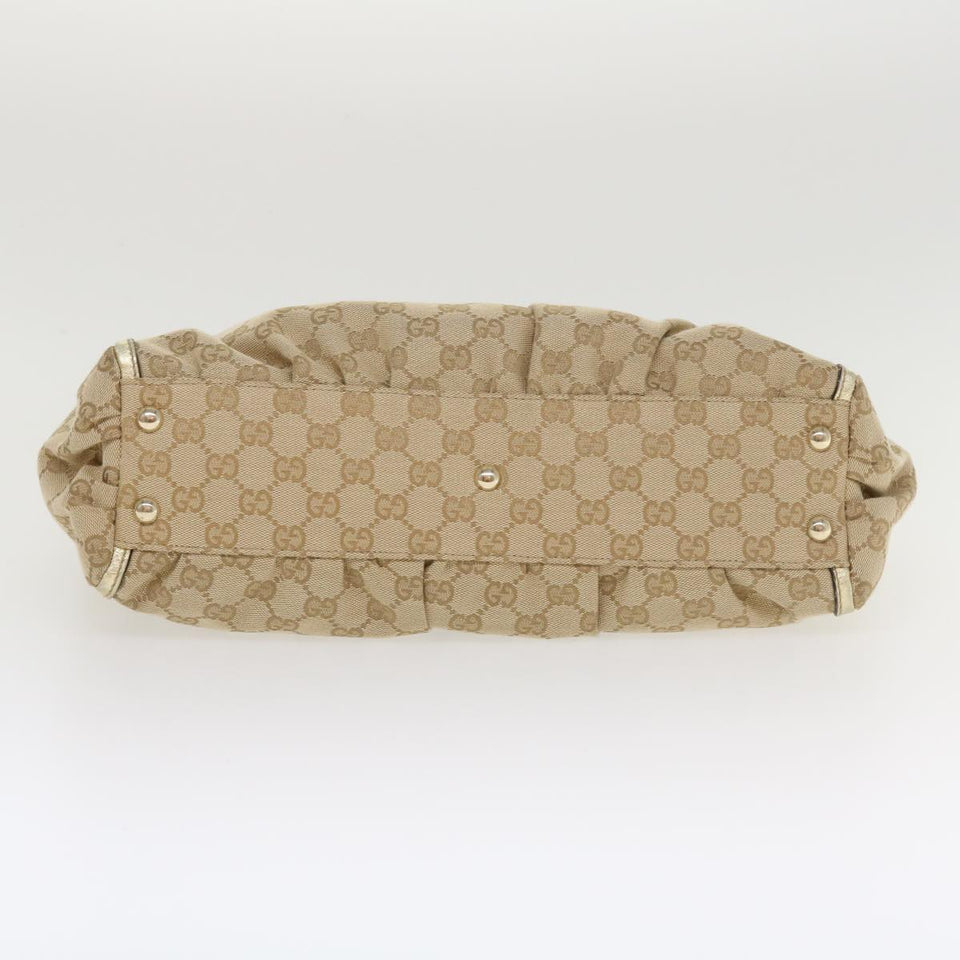Gucci GG Canvas Abbey Tote Bag Beige Champagne Gold 189831 yk5652