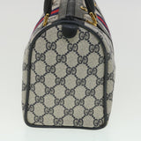 Gucci Sherry Line GG Canvas Boston Bag PVC Leather Navy Red yk5679B