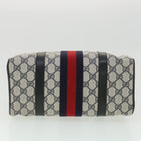 Gucci Sherry Line GG Canvas Boston Bag PVC Leather Navy Red yk5679B