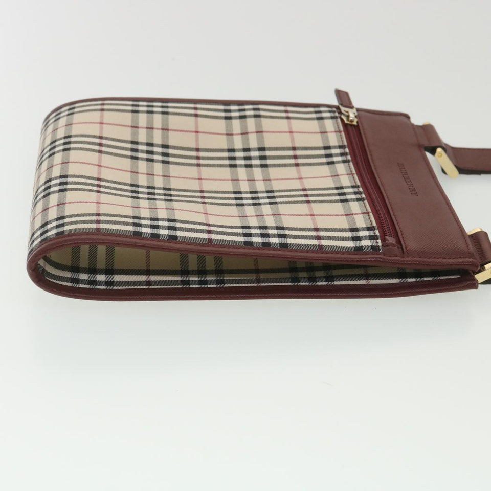 Luxury Burberry Nova Check Shoulder Bag Canvas Beige Wine Red black Auth yk5688