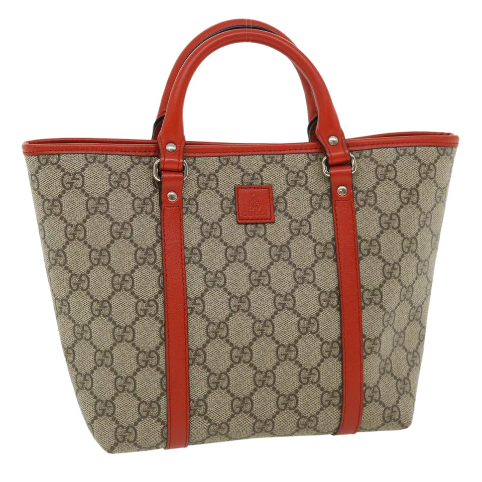 Gucci GG Canvas Hand Bag Beige Red 297557 yk5735