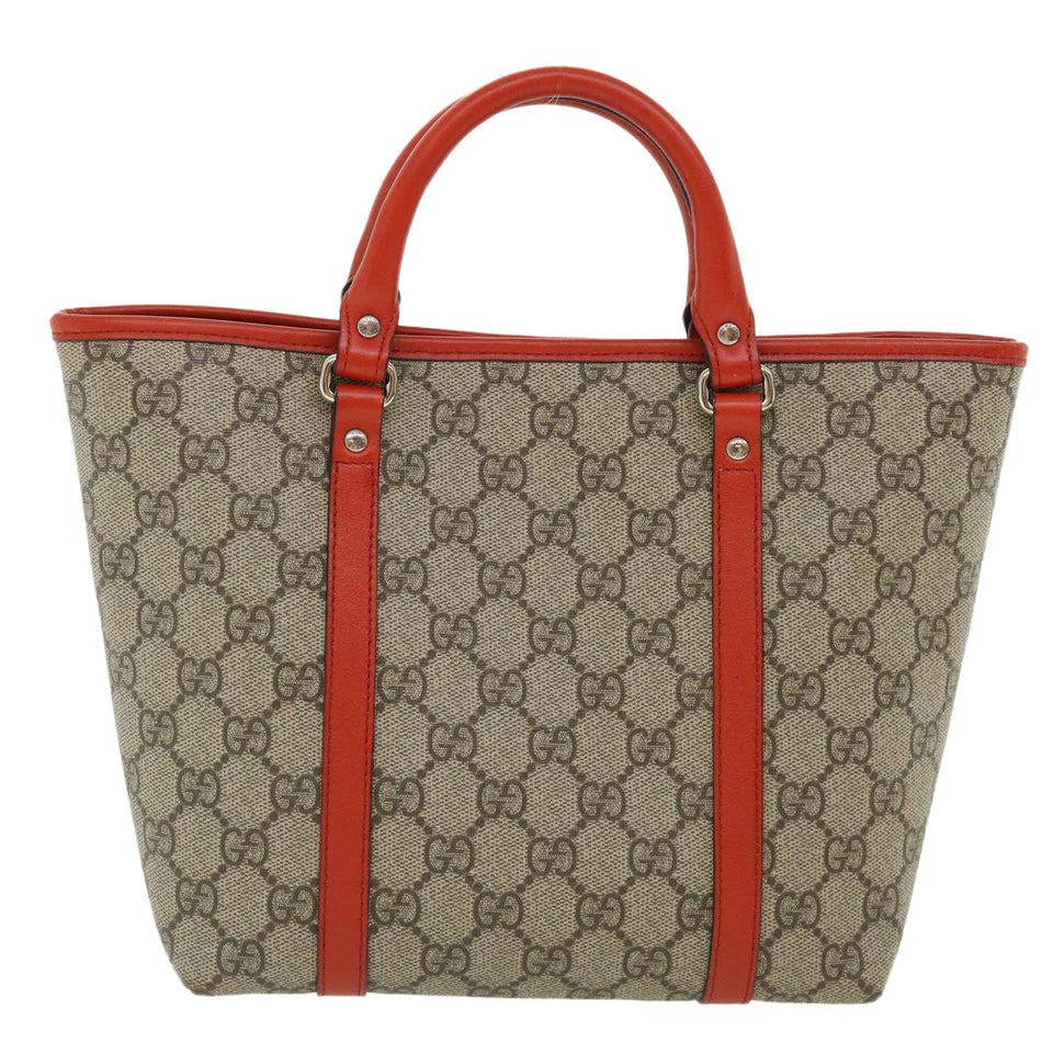 Gucci GG Canvas Hand Bag Beige Red 297557 yk5735
