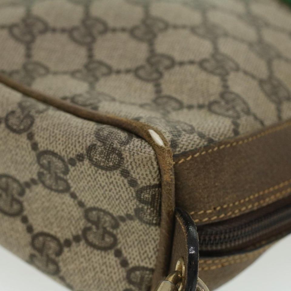 Gucci Web Sherry Line GG Canvas Shoulder Bag PVC Leather Beige Red yk5803B