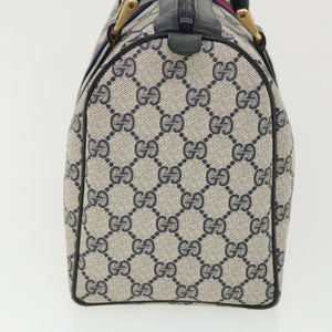 Gucci GG Canvas Sherry Line Boston Bag Gray Red Navy 010.378... yk5821B