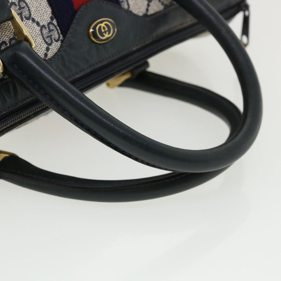 Gucci GG Canvas Sherry Line Boston Bag Gray Red Navy 010.378... yk5821B