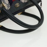 Gucci GG Canvas Sherry Line Boston Bag Gray Red Navy 010.378... yk5821B