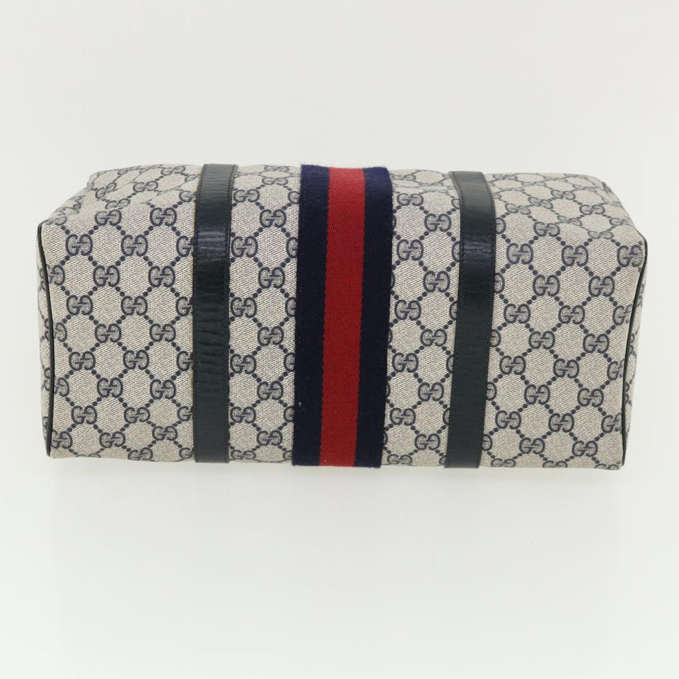 Gucci GG Canvas Sherry Line Boston Bag Gray Red Navy 010.378... yk5821B